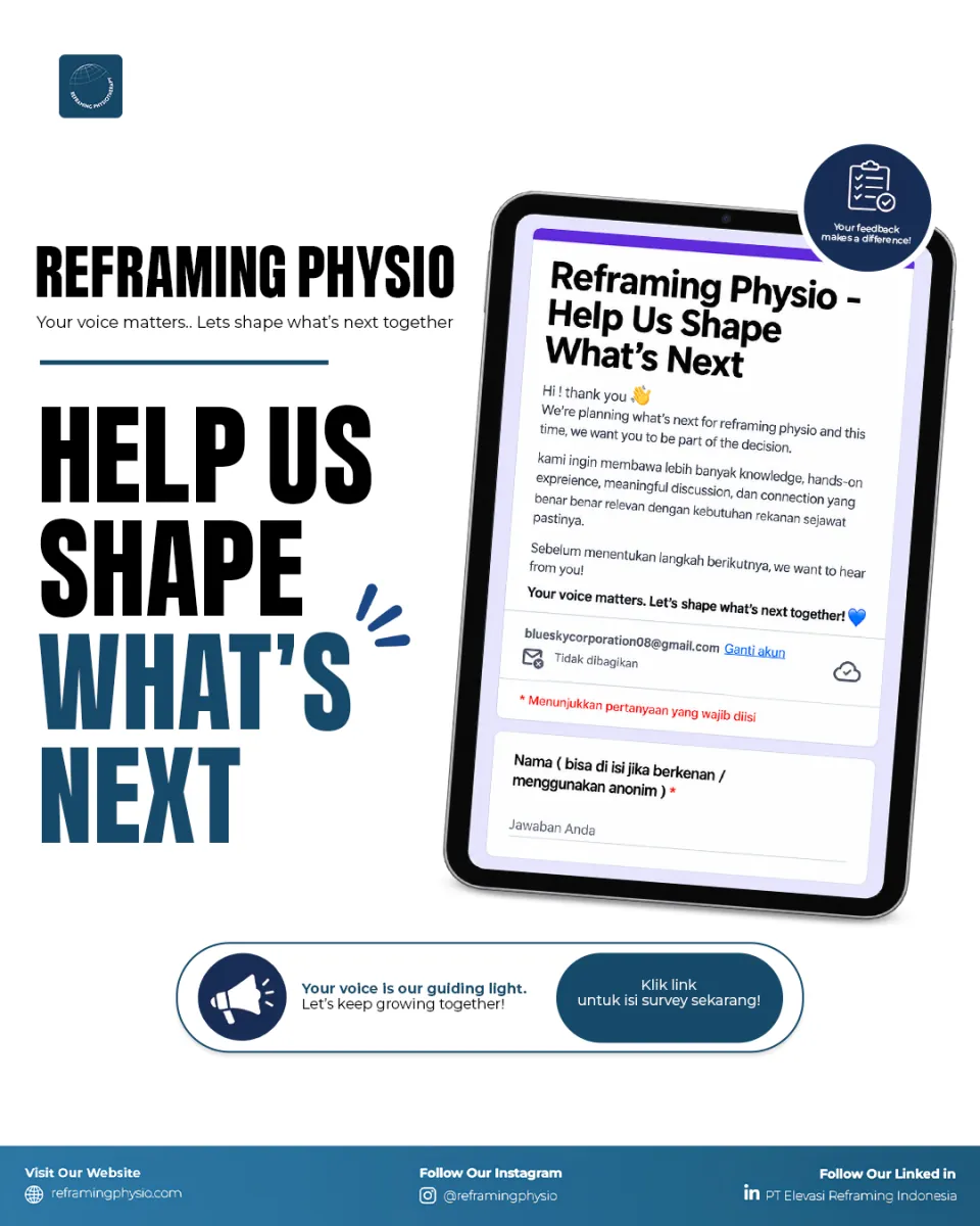 Ajakan survei ‘Help us shape what’s next’ dengan pratinjau formulir