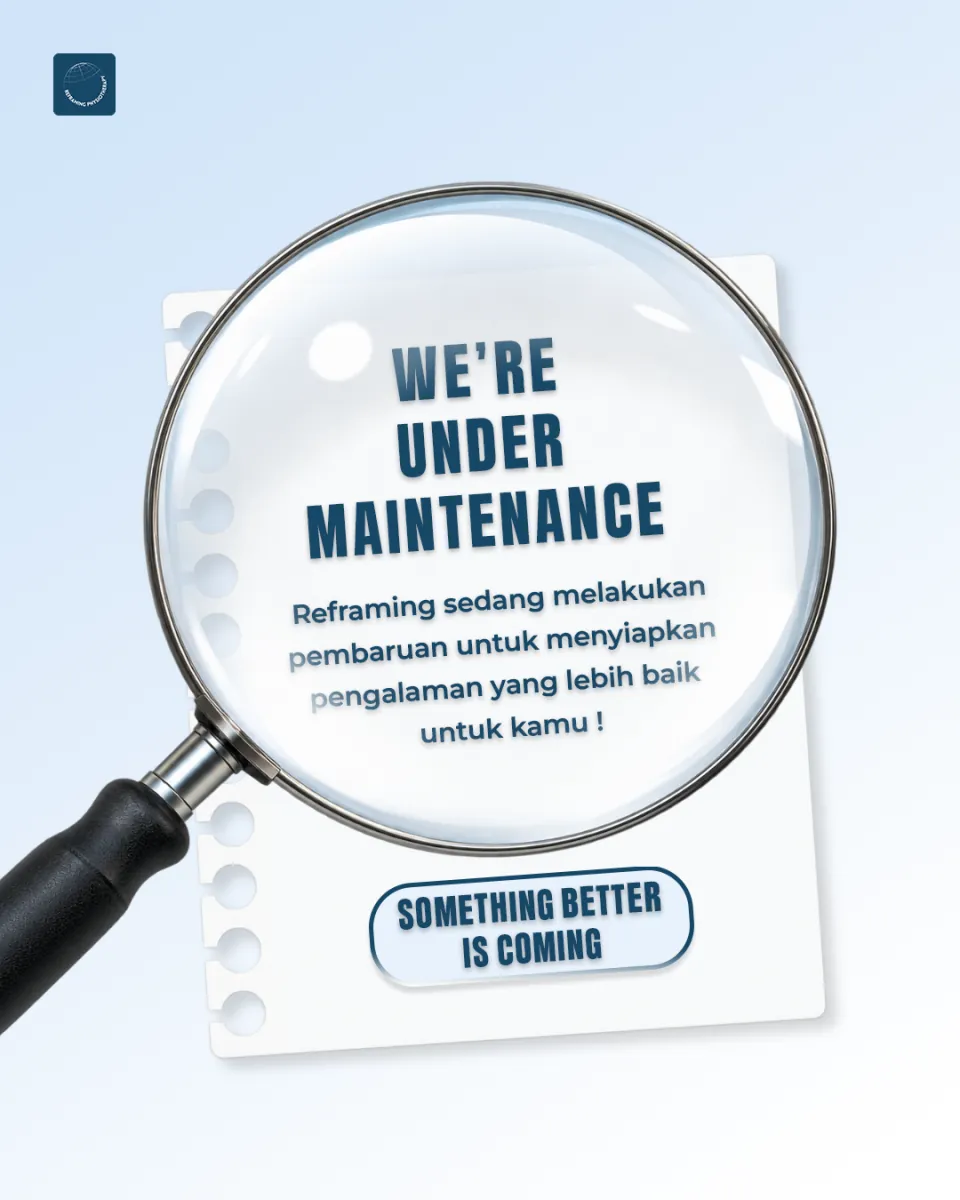 Pengumuman pemeliharaan ‘Something better is coming’ untuk website Reframing