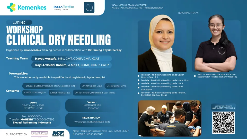 Flyer lanskap untuk workshop clinical dry needling di Bali