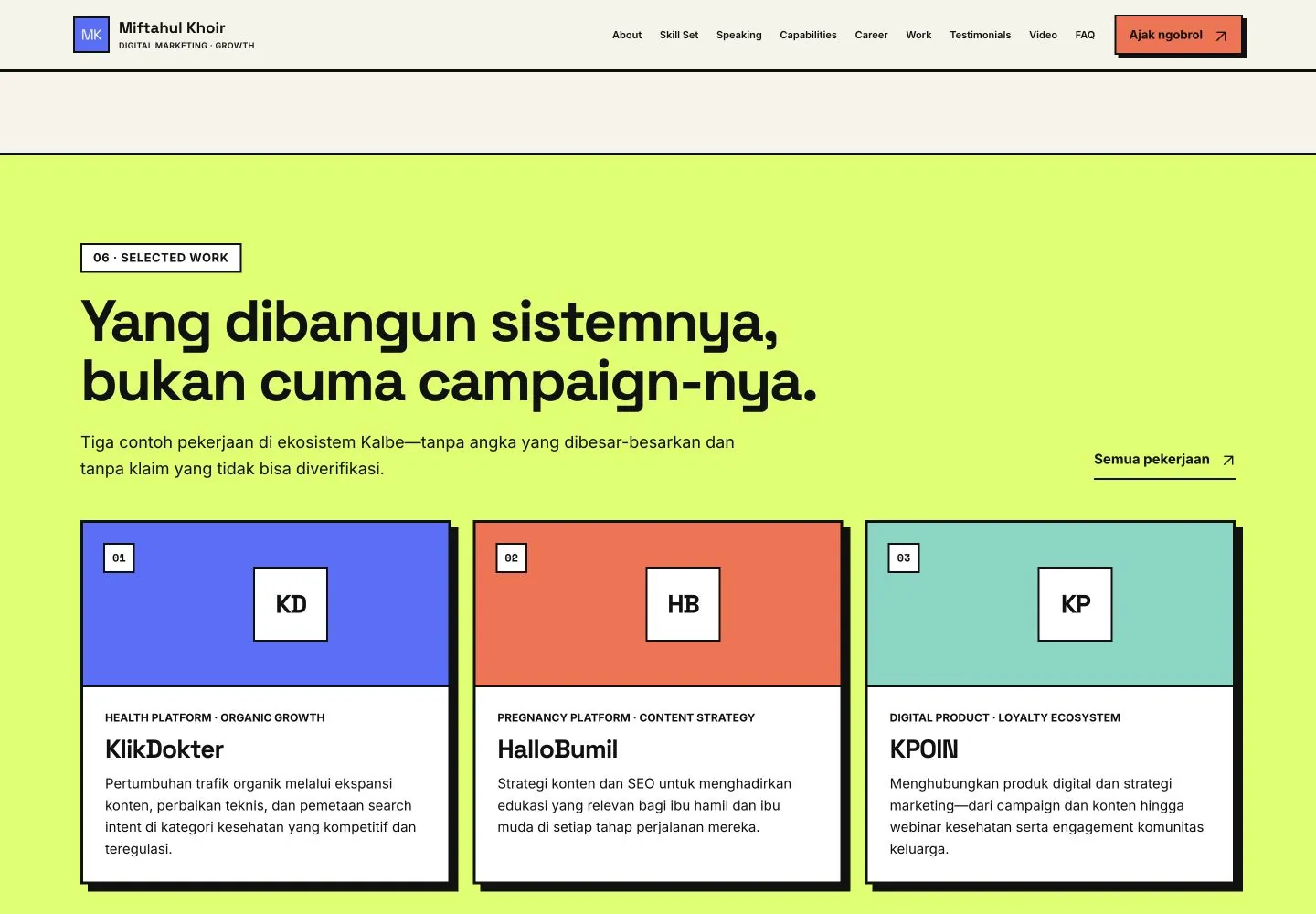 Miftahulk selected work section
