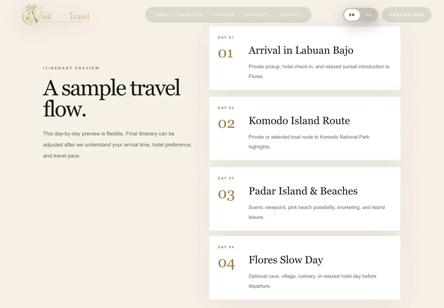 Visit Indo Travel Komodo journey detail page
