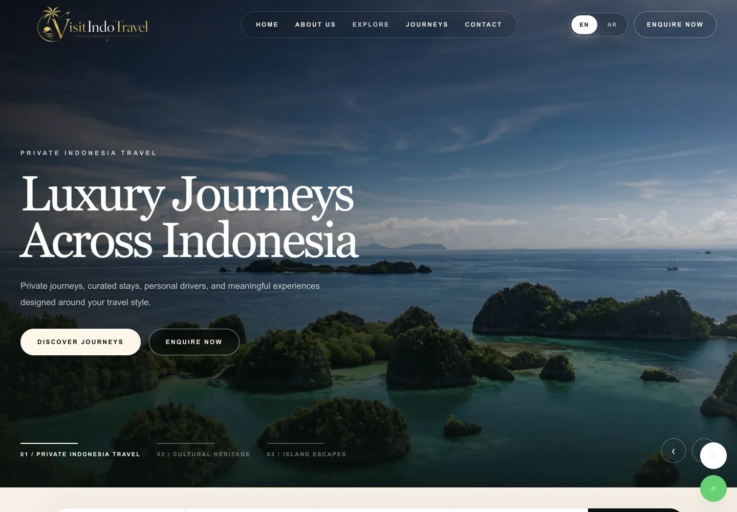 Visit Indo Travel luxury travel website